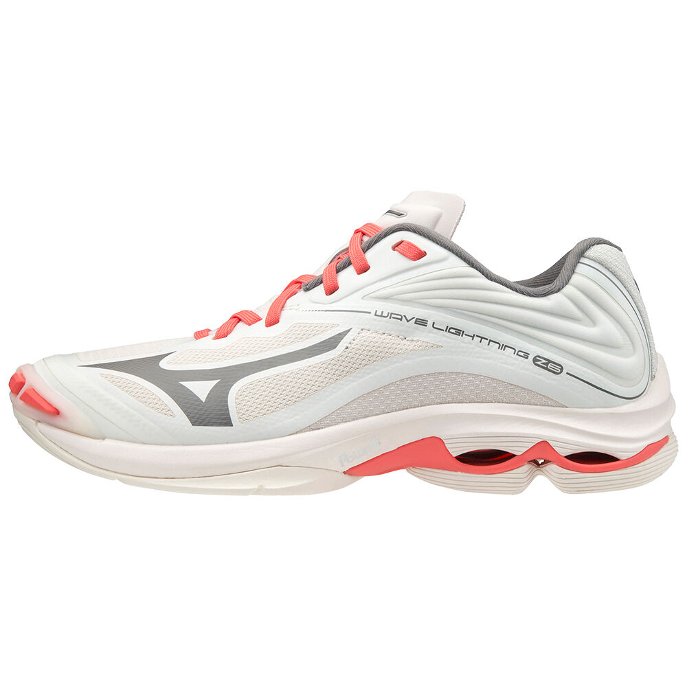 Womens Mizuno Wave Lightning Z6 Volleyball Shoes White/ Coral Philippines (FNOVLI632)